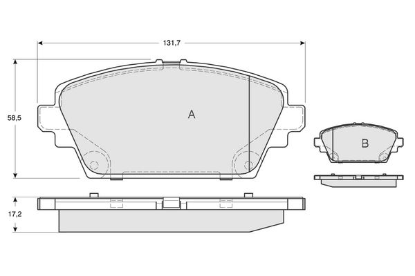 PROCODIS FRANCE Piduriklotsi komplekt,ketaspidur PF1294